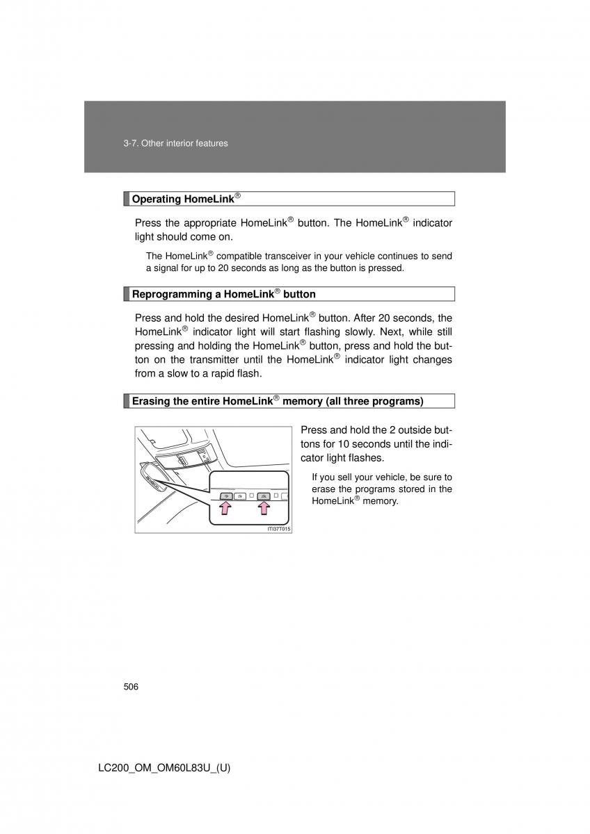 Toyota Land Cruiser J200 owners manual / page 506