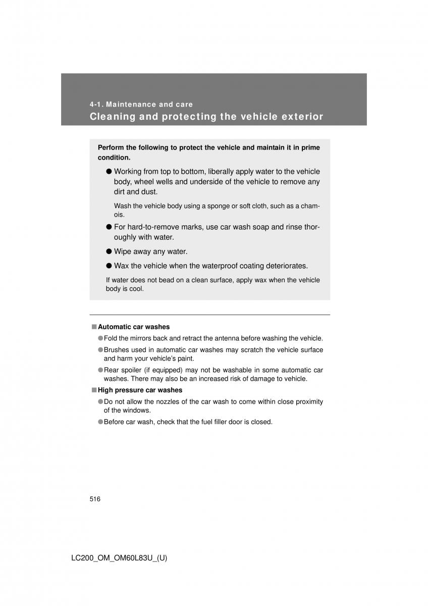 Toyota Land Cruiser J200 owners manual / page 516