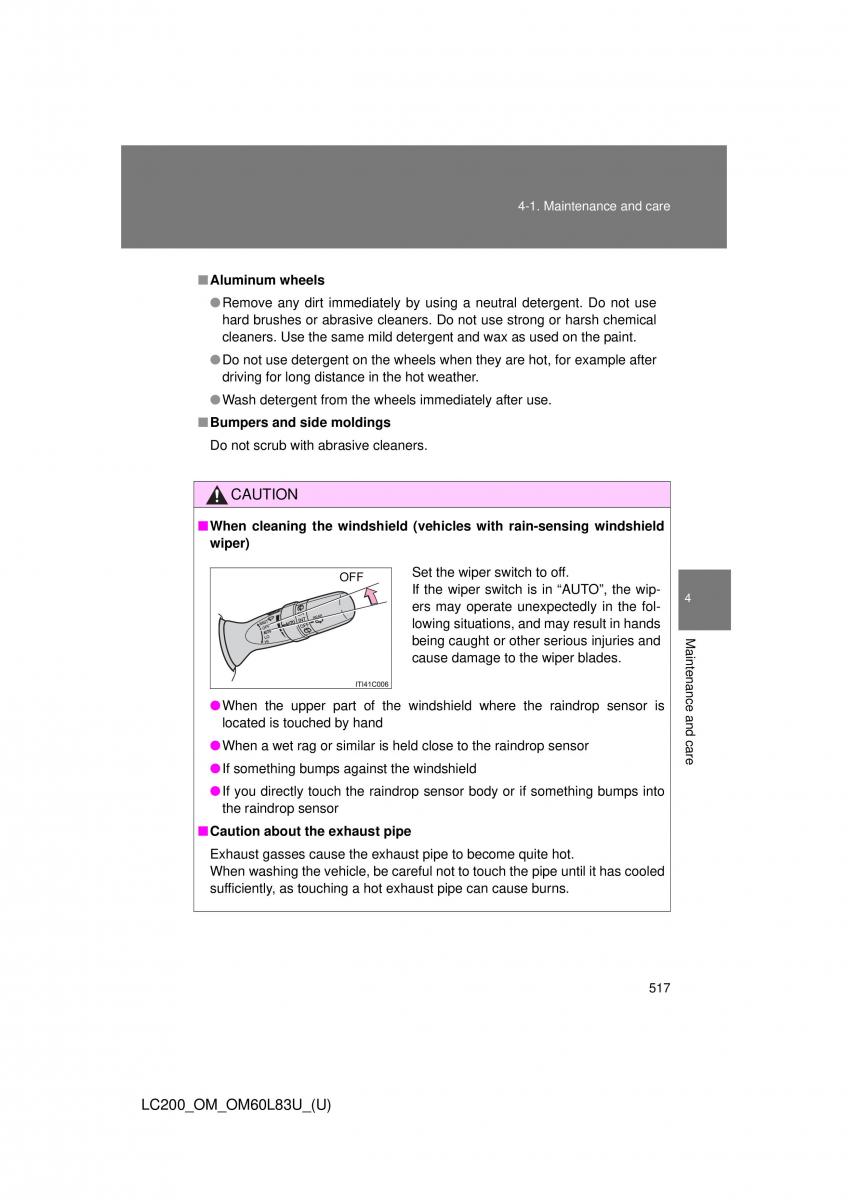 Toyota Land Cruiser J200 owners manual / page 517