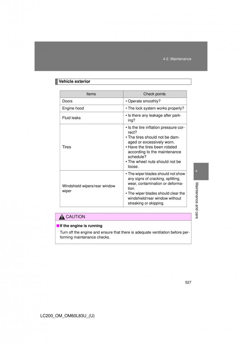 Toyota Land Cruiser J200 owners manual / page 527