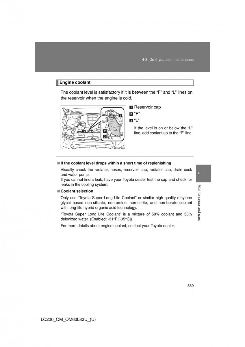 Toyota Land Cruiser J200 owners manual / page 539