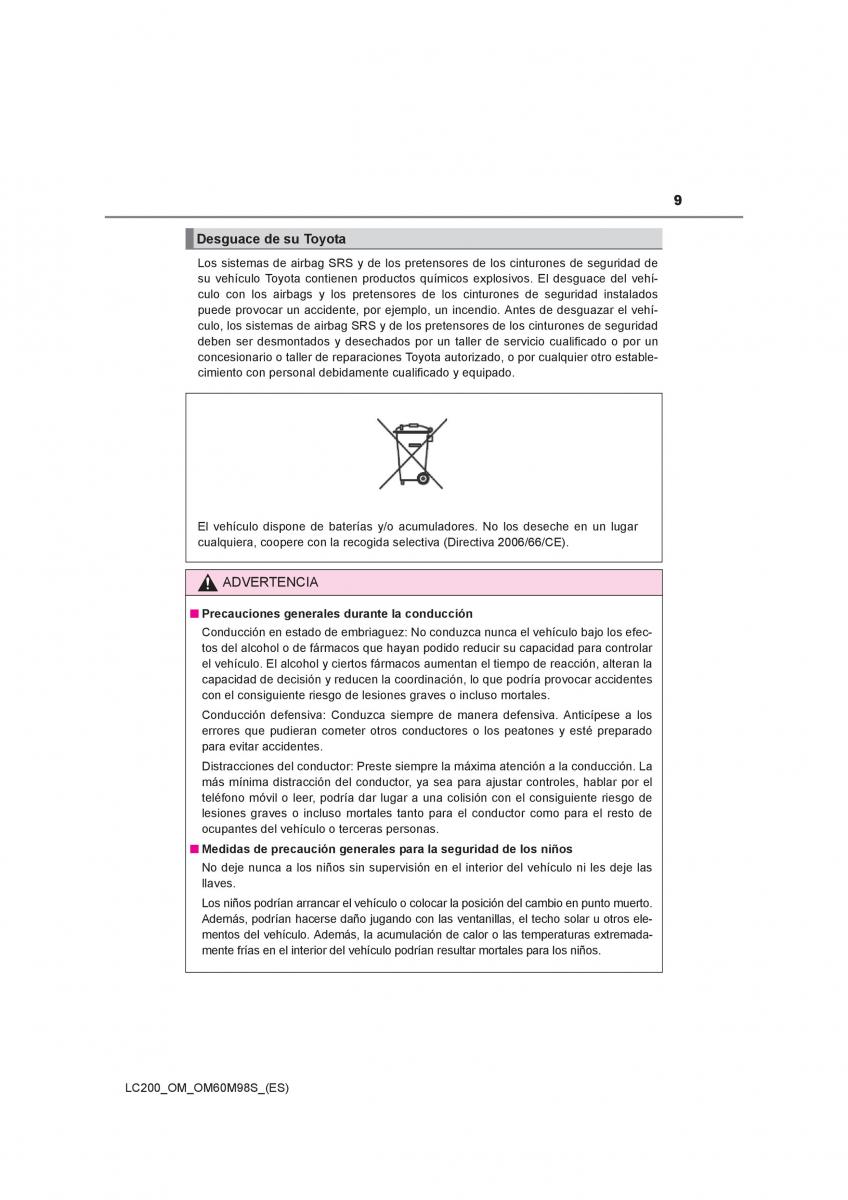 Toyota Land Cruiser J200 manual del propietario / page 9