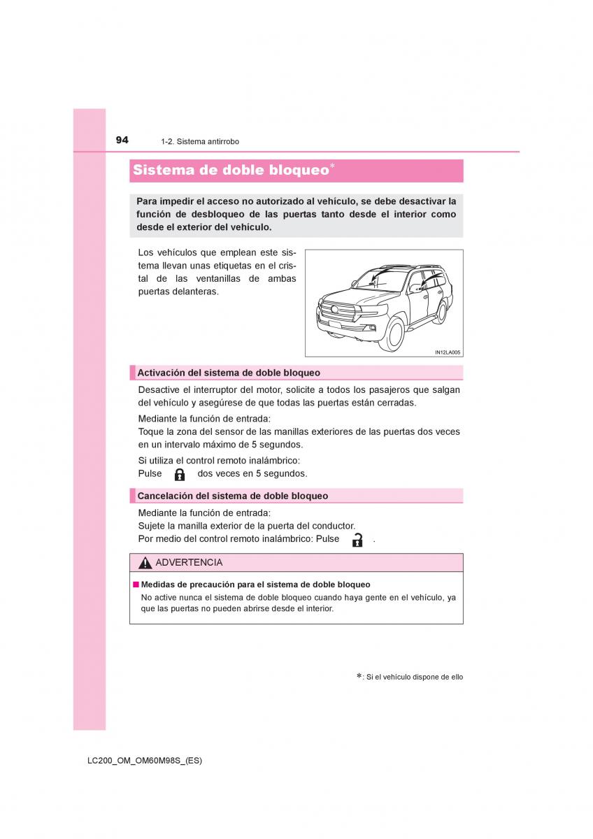 Toyota Land Cruiser J200 manual del propietario / page 94