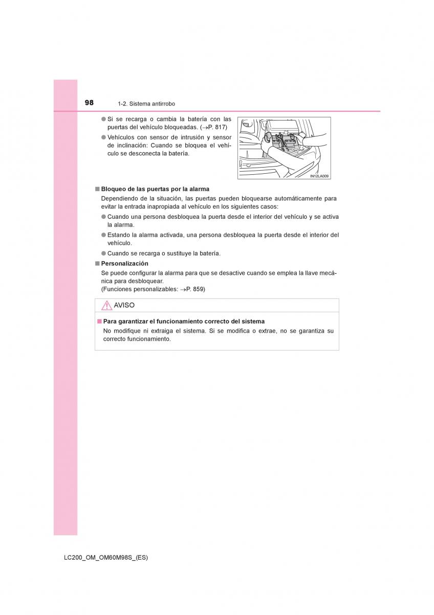 Toyota Land Cruiser J200 manual del propietario / page 98