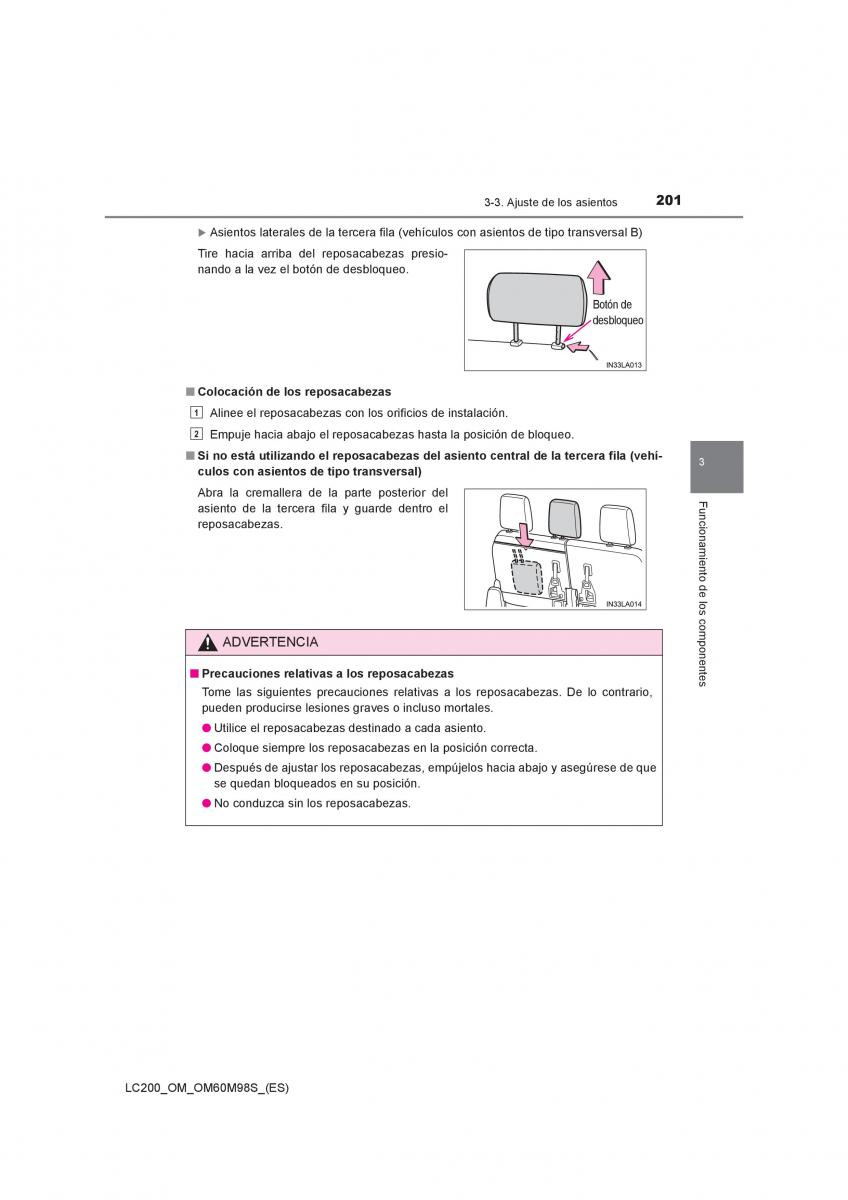 Toyota Land Cruiser J200 manual del propietario / page 201