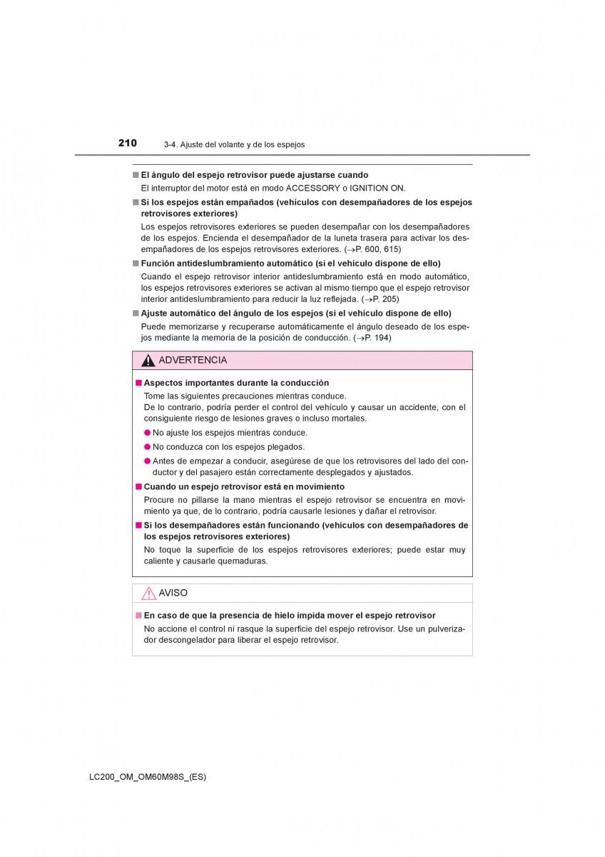 Toyota Land Cruiser J200 manual del propietario / page 210