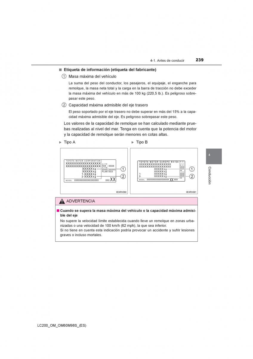 Toyota Land Cruiser J200 manual del propietario / page 239