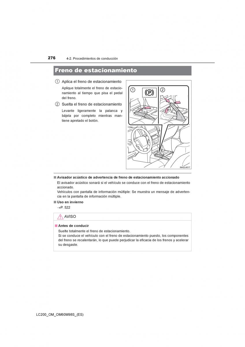 Toyota Land Cruiser J200 manual del propietario / page 276