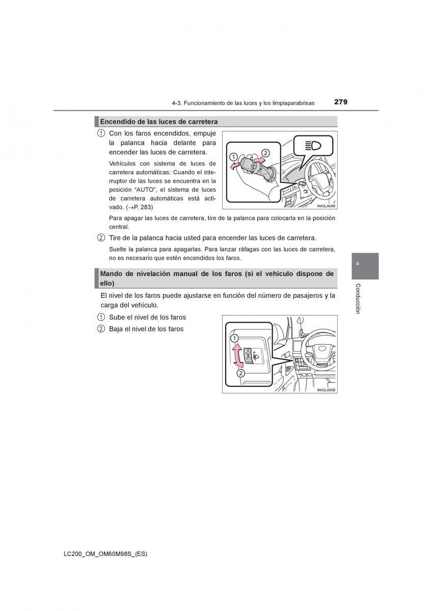 Toyota Land Cruiser J200 manual del propietario / page 279