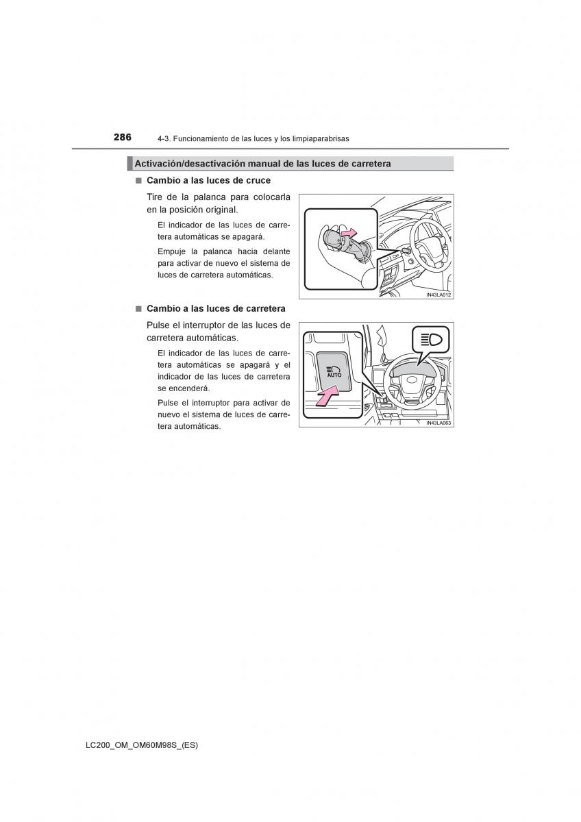 Toyota Land Cruiser J200 manual del propietario / page 286