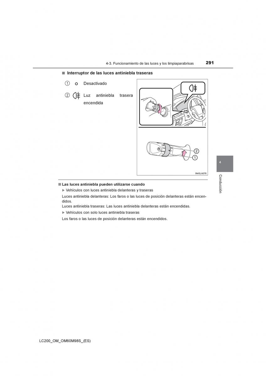 Toyota Land Cruiser J200 manual del propietario / page 291