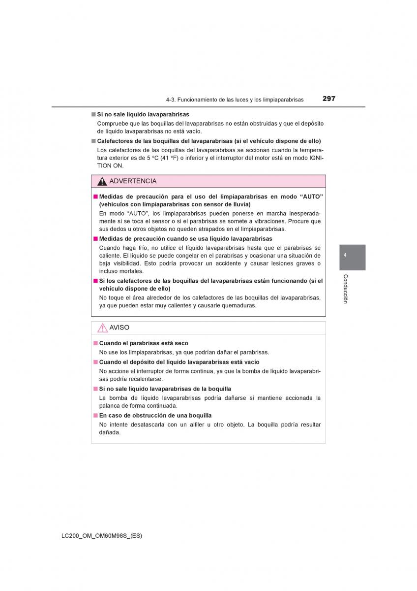 Toyota Land Cruiser J200 manual del propietario / page 297