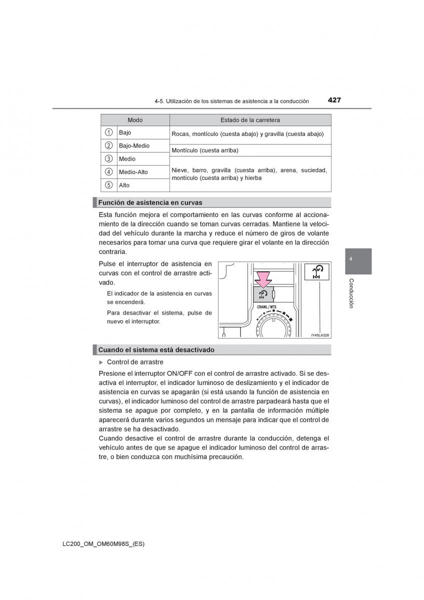 Toyota Land Cruiser J200 manual del propietario / page 427