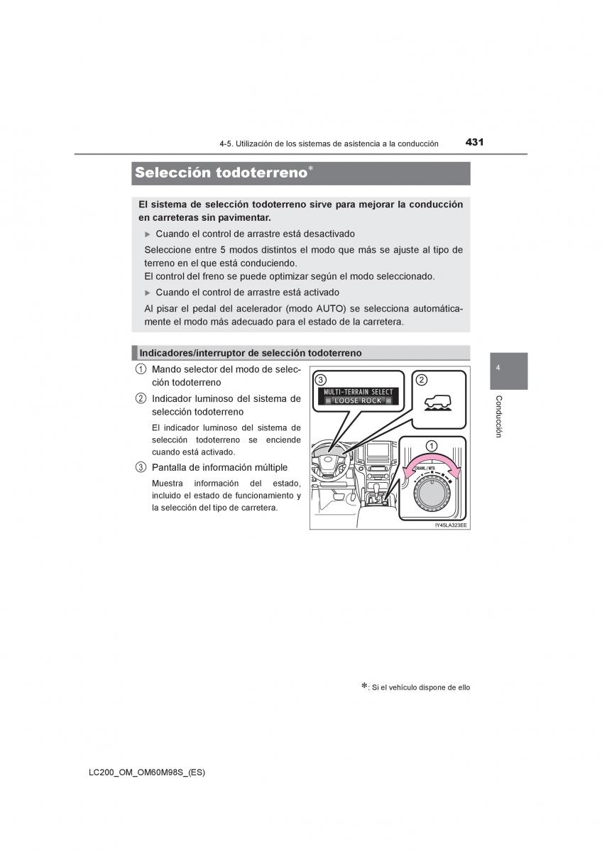 Toyota Land Cruiser J200 manual del propietario / page 431