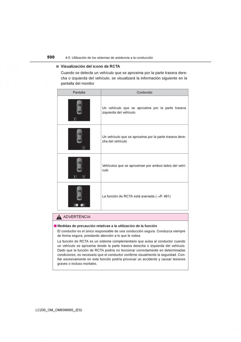 Toyota Land Cruiser J200 manual del propietario / page 500