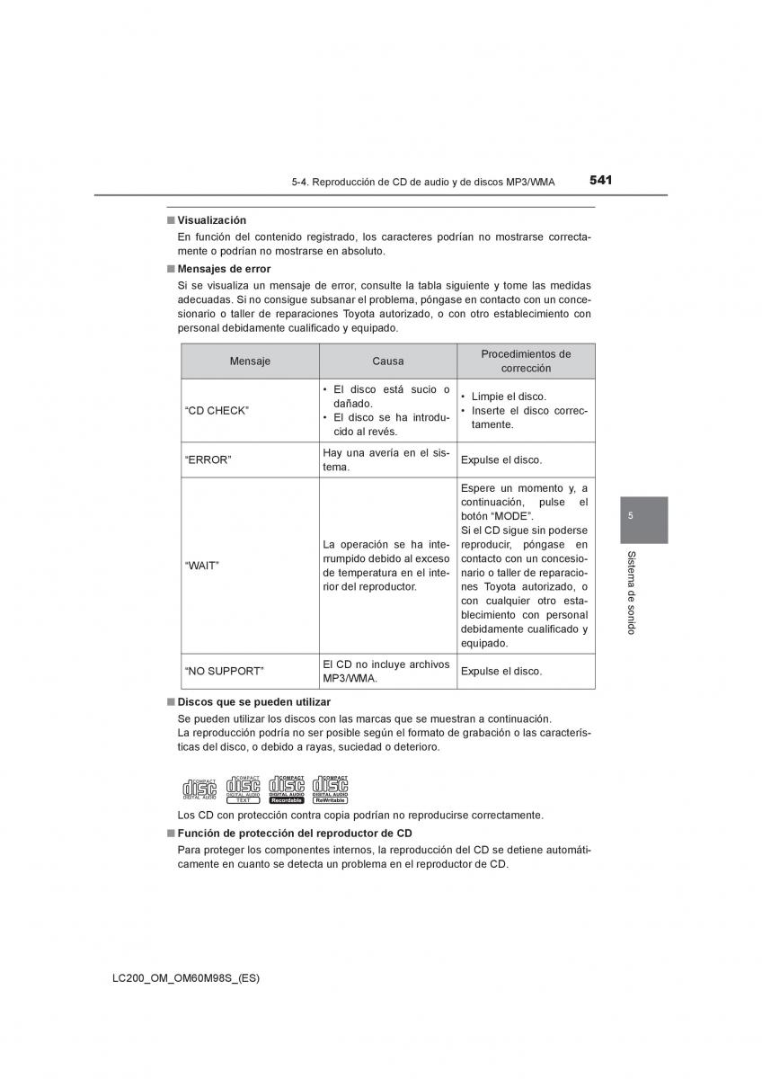 Toyota Land Cruiser J200 manual del propietario / page 541