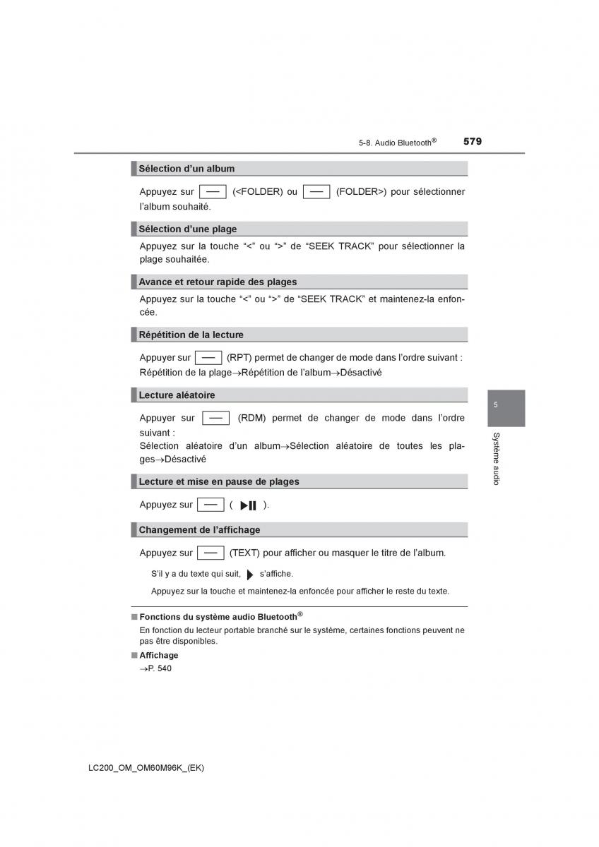 Toyota Land Cruiser J200 manuel du proprietaire / page 579