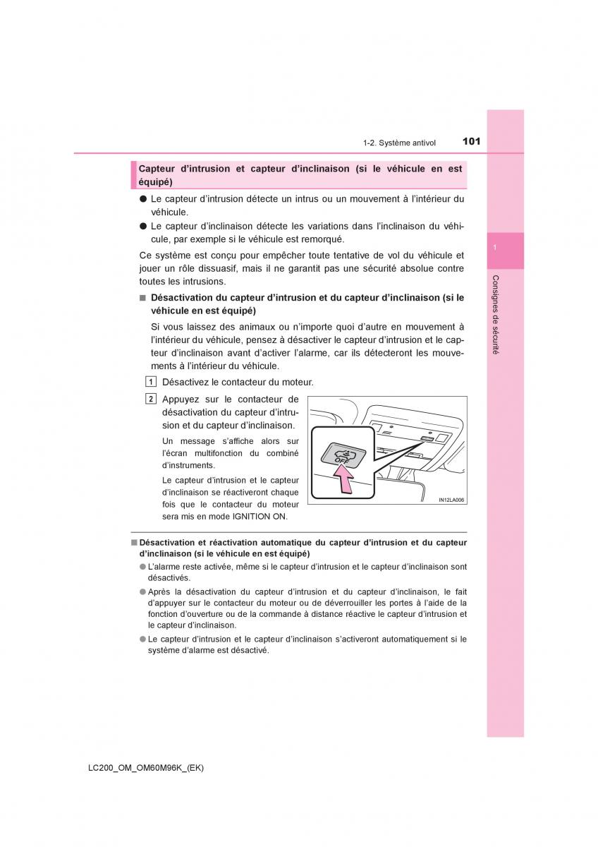 Toyota Land Cruiser J200 manuel du proprietaire / page 101