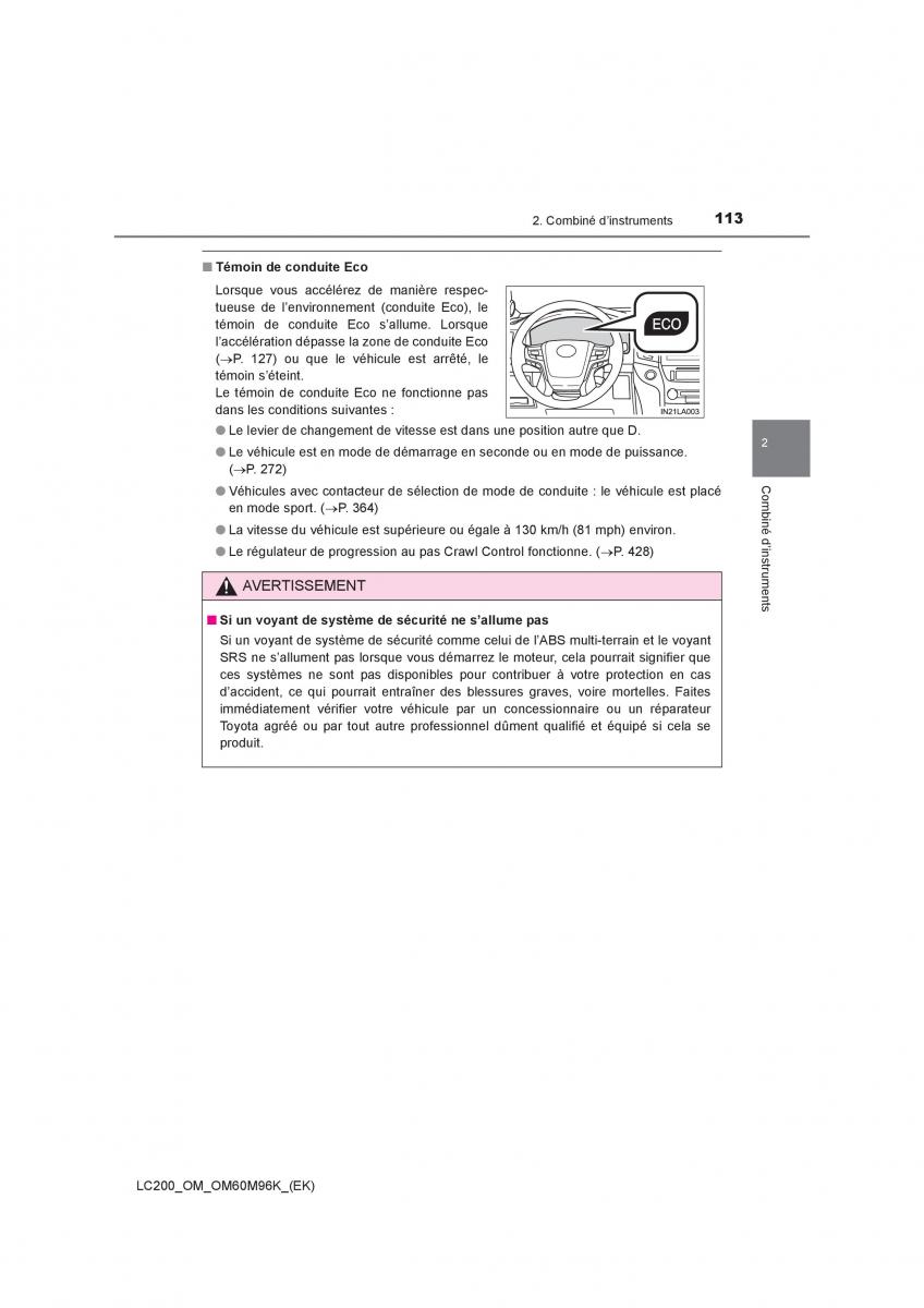 Toyota Land Cruiser J200 manuel du proprietaire / page 113