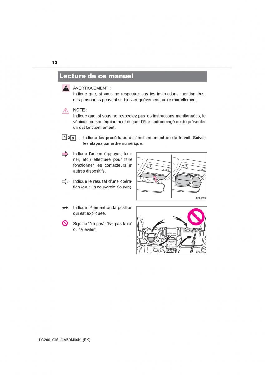 Toyota Land Cruiser J200 manuel du proprietaire / page 12