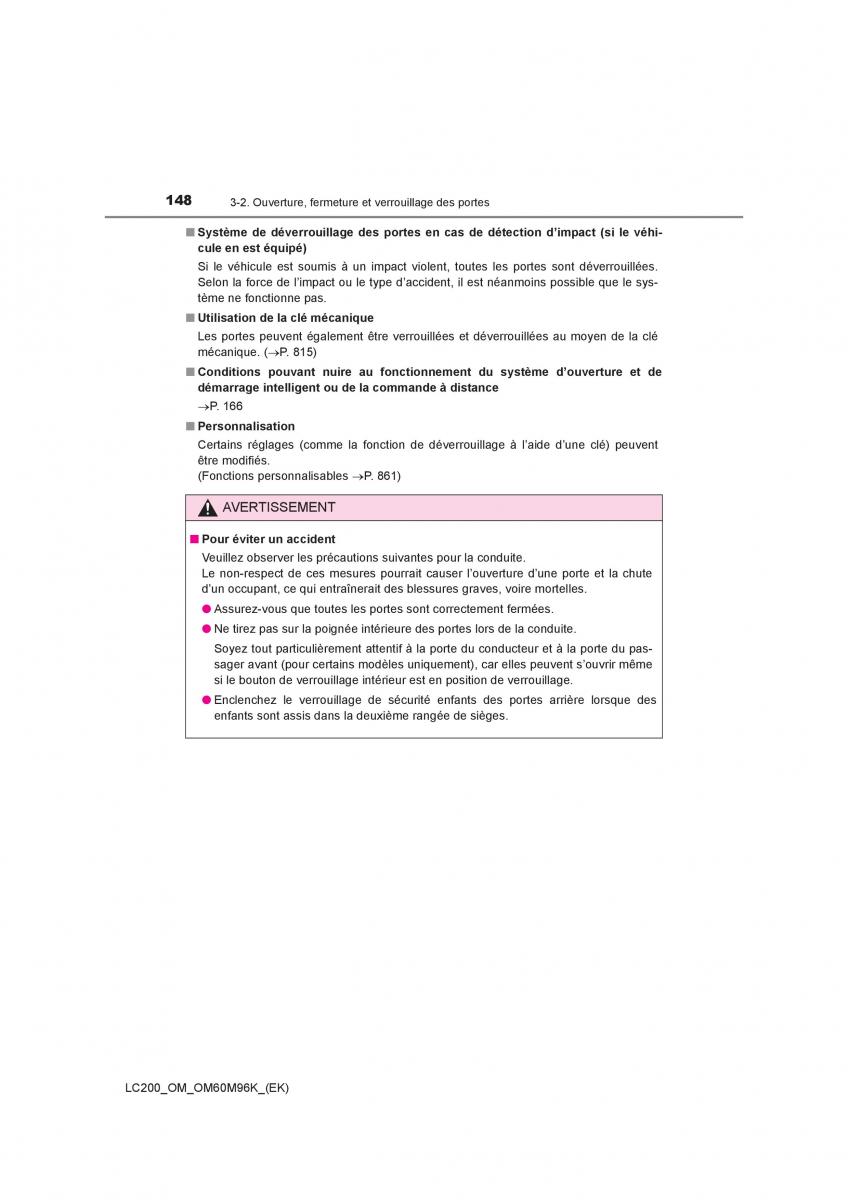 Toyota Land Cruiser J200 manuel du proprietaire / page 148