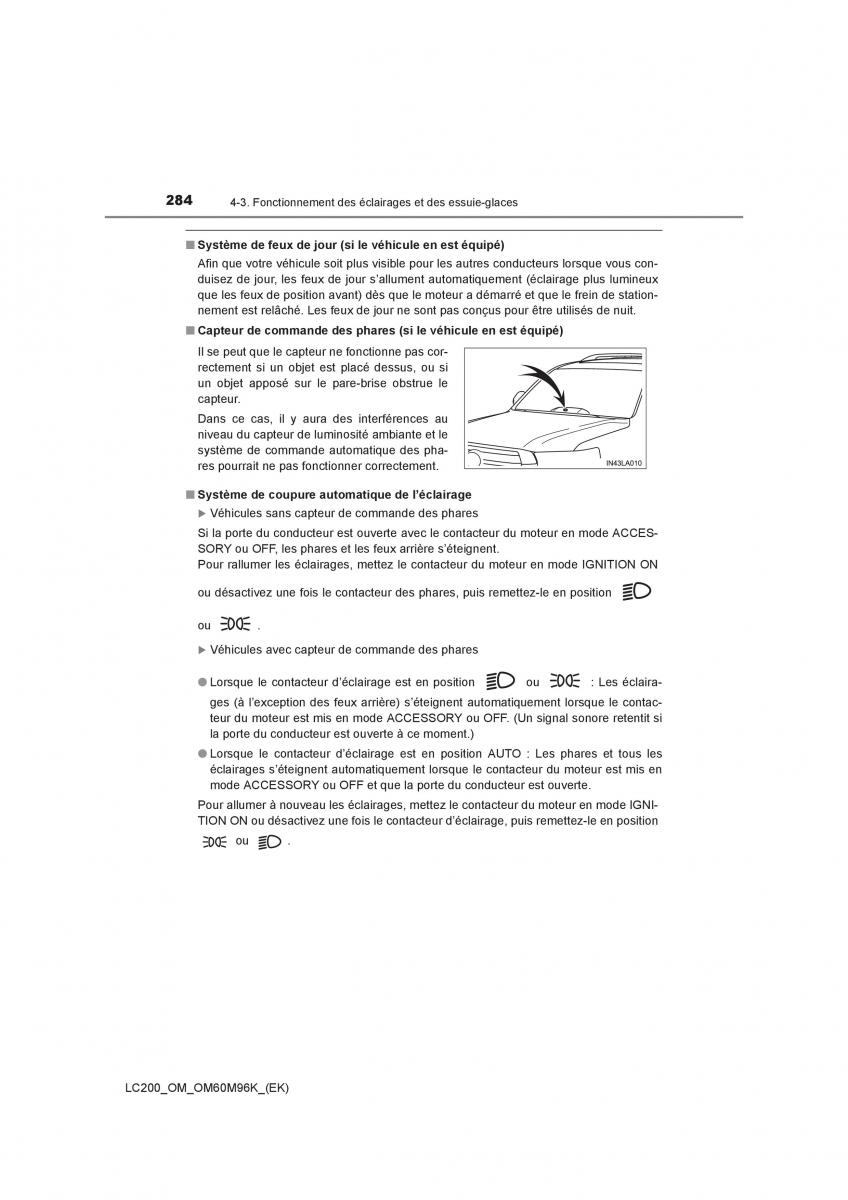 Toyota Land Cruiser J200 manuel du proprietaire / page 284