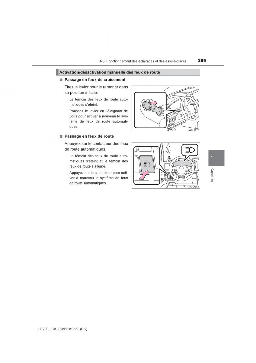 Toyota Land Cruiser J200 manuel du proprietaire / page 289