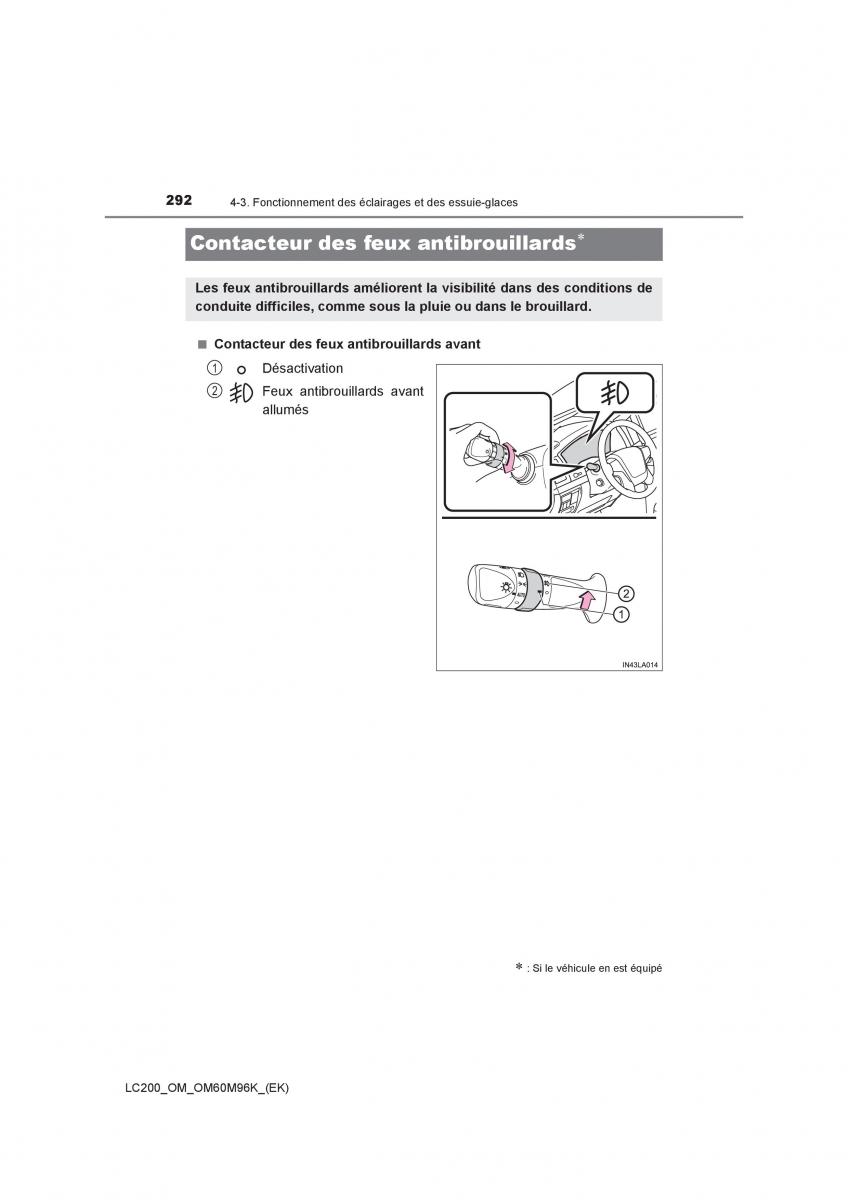 Toyota Land Cruiser J200 manuel du proprietaire / page 292