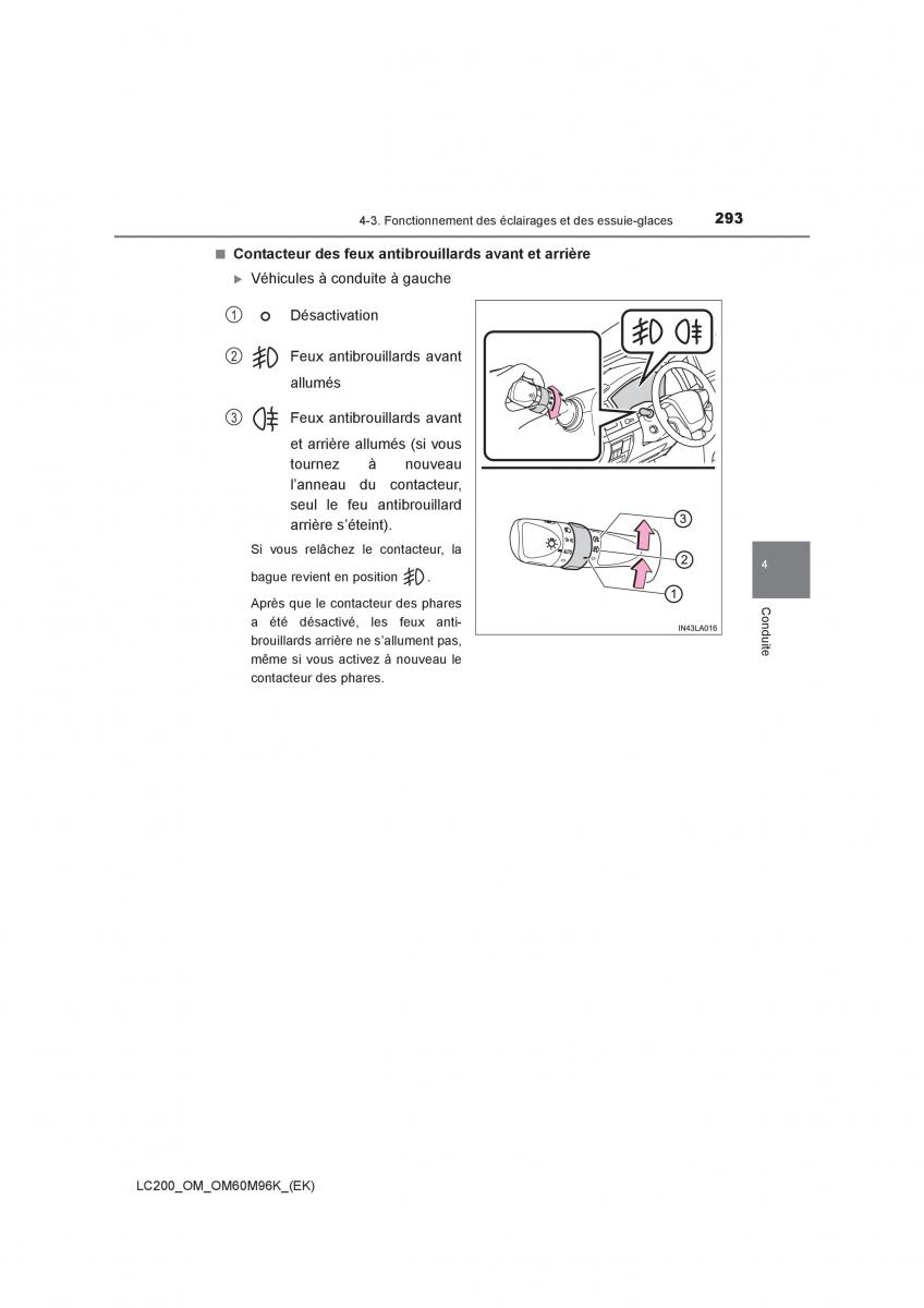 Toyota Land Cruiser J200 manuel du proprietaire / page 293