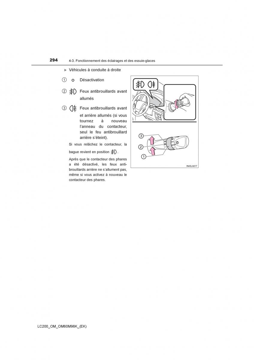 Toyota Land Cruiser J200 manuel du proprietaire / page 294