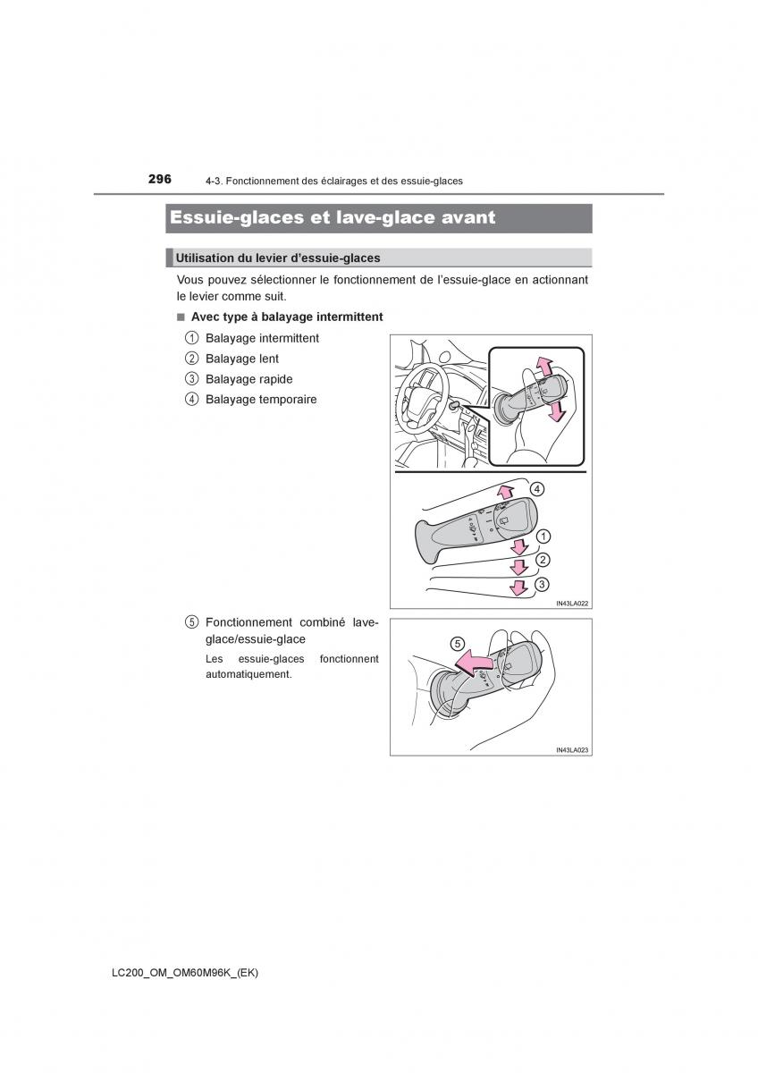 Toyota Land Cruiser J200 manuel du proprietaire / page 296