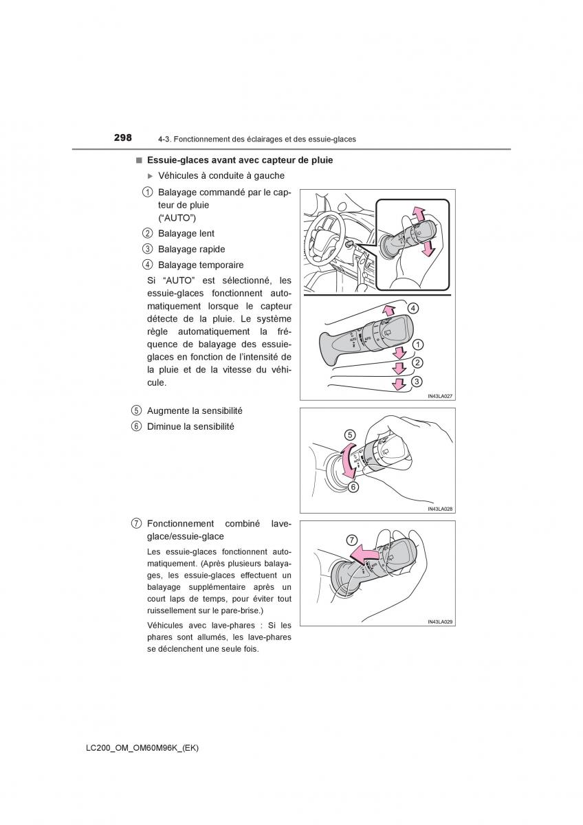 Toyota Land Cruiser J200 manuel du proprietaire / page 298