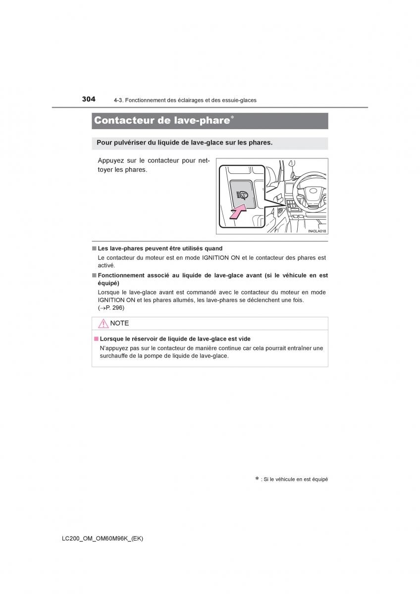 Toyota Land Cruiser J200 manuel du proprietaire / page 304