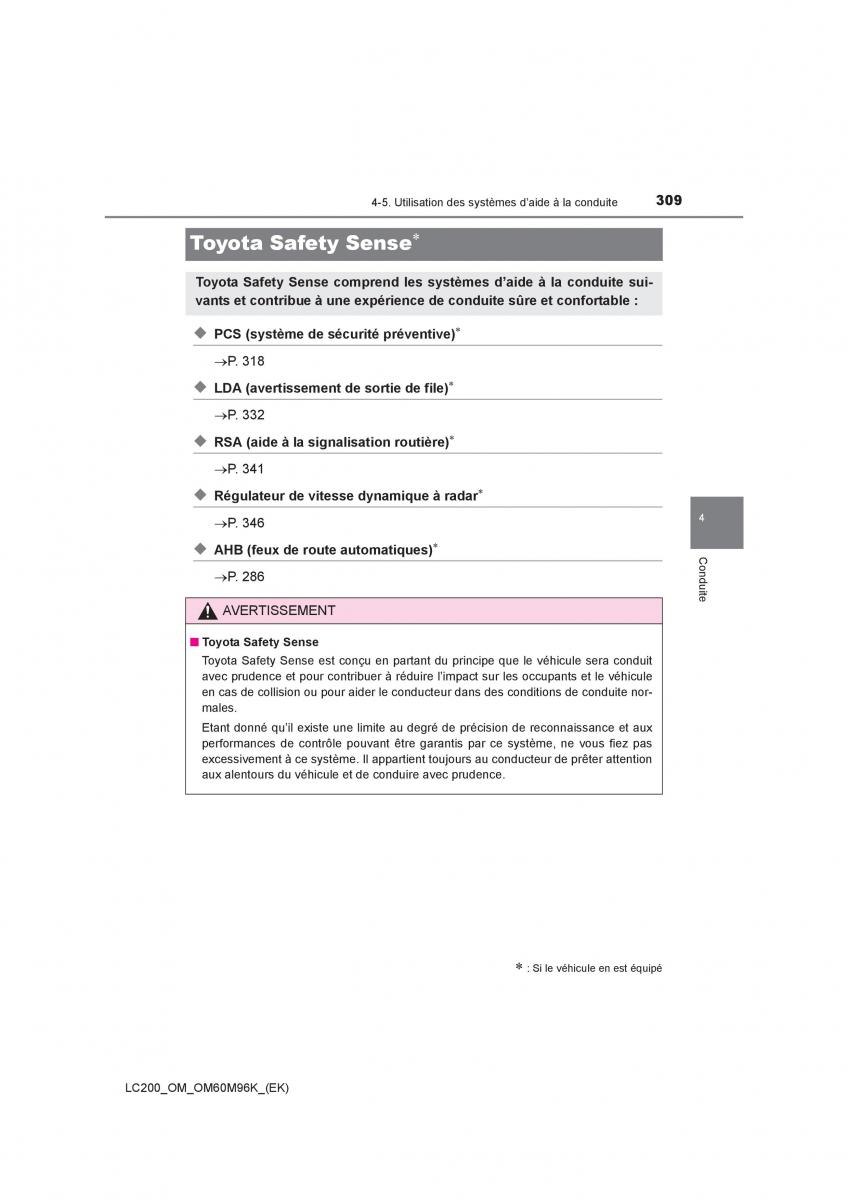 Toyota Land Cruiser J200 manuel du proprietaire / page 309