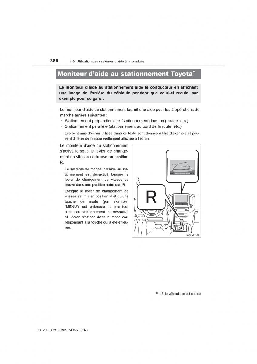 Toyota Land Cruiser J200 manuel du proprietaire / page 386