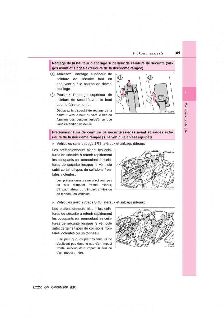 Toyota Land Cruiser J200 manuel du proprietaire / page 41