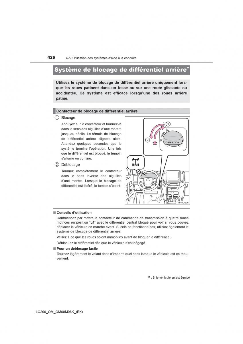 Toyota Land Cruiser J200 manuel du proprietaire / page 426