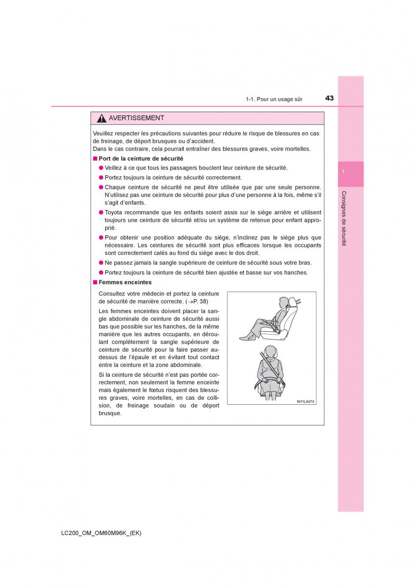 Toyota Land Cruiser J200 manuel du proprietaire / page 43