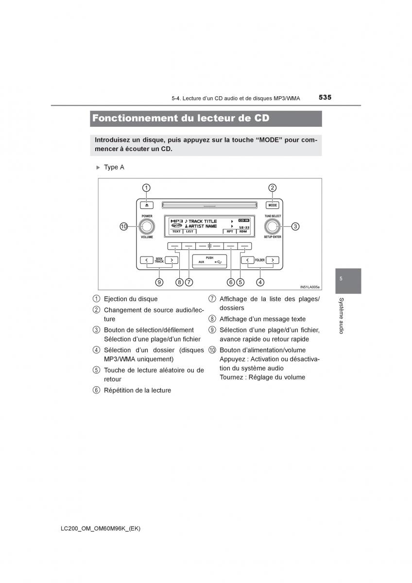 Toyota Land Cruiser J200 manuel du proprietaire / page 535