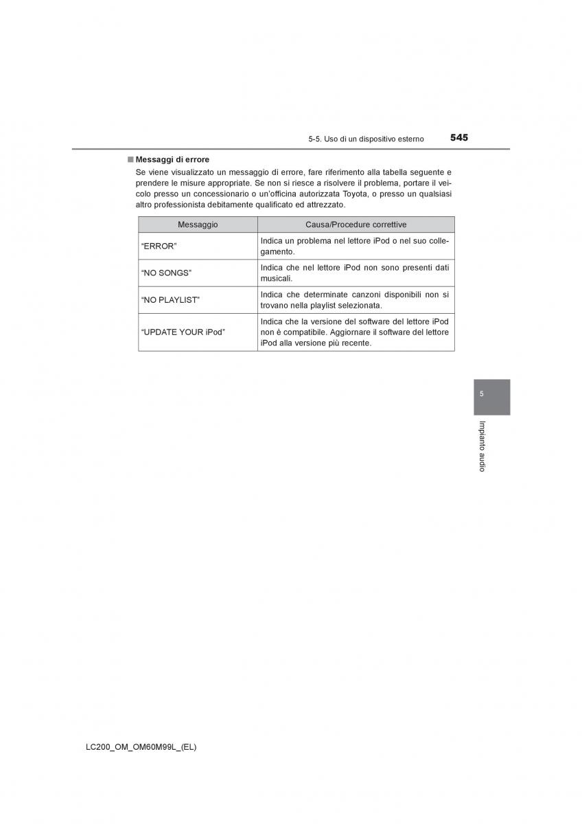 Toyota Land Cruiser J200 manuale del proprietario / page 545