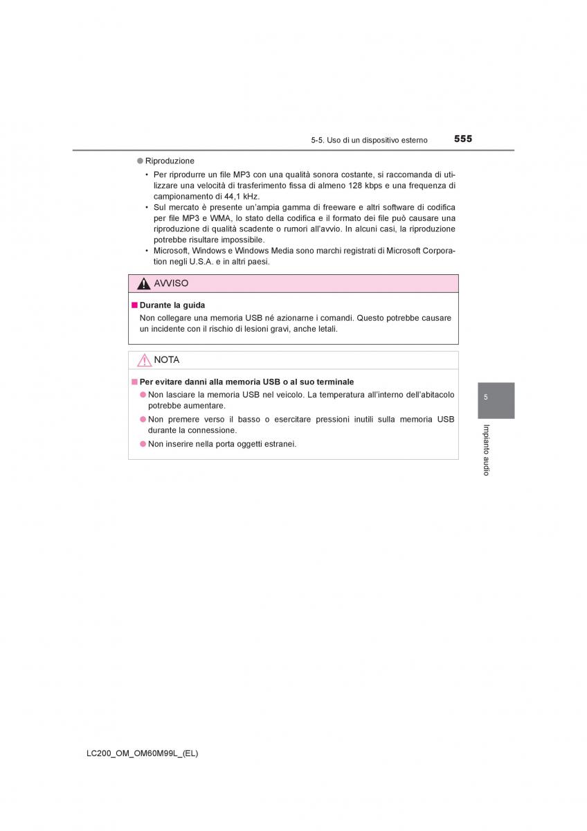 Toyota Land Cruiser J200 manuale del proprietario / page 555