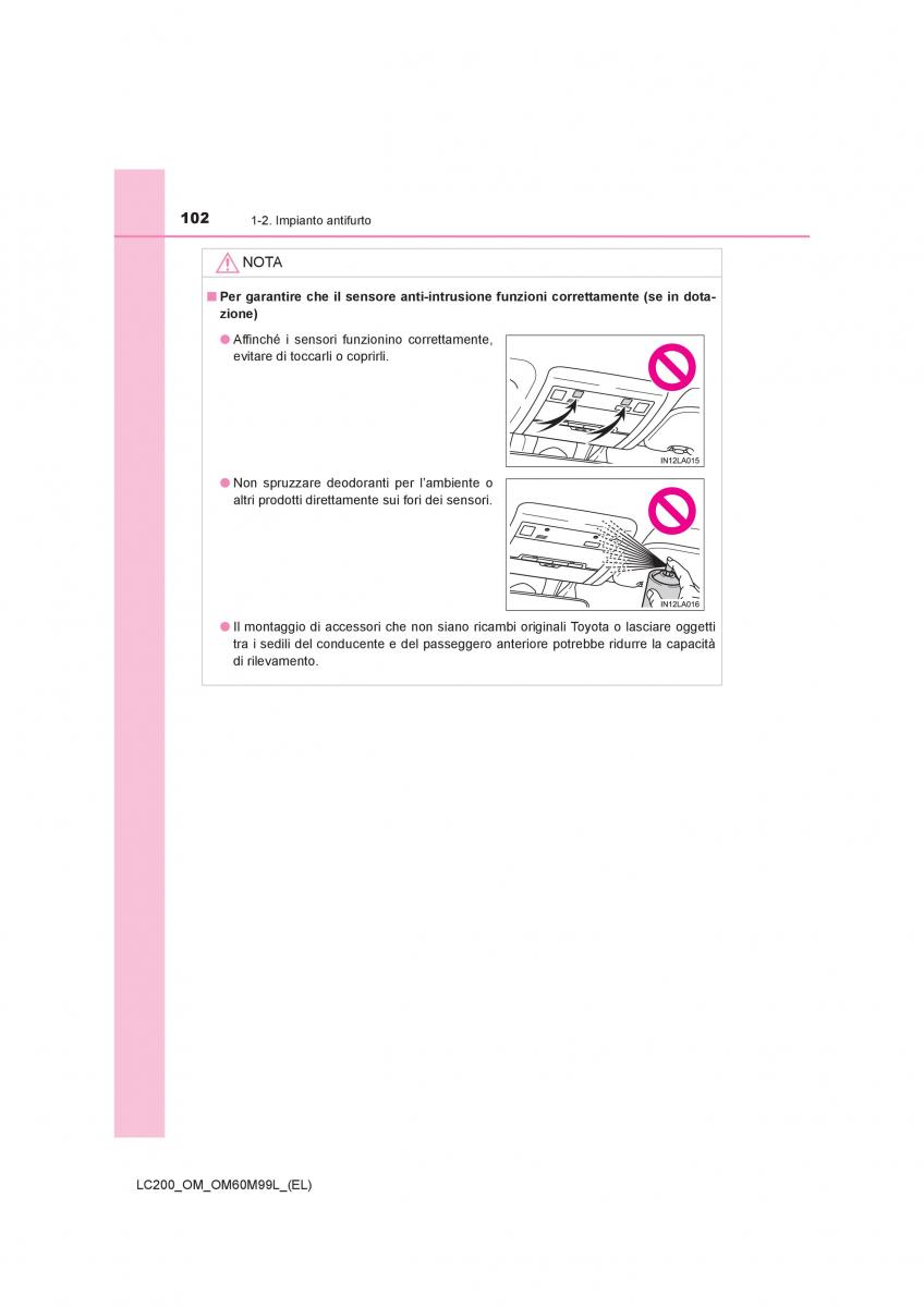 Toyota Land Cruiser J200 manuale del proprietario / page 102