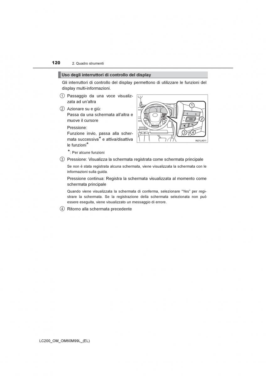 Toyota Land Cruiser J200 manuale del proprietario / page 120