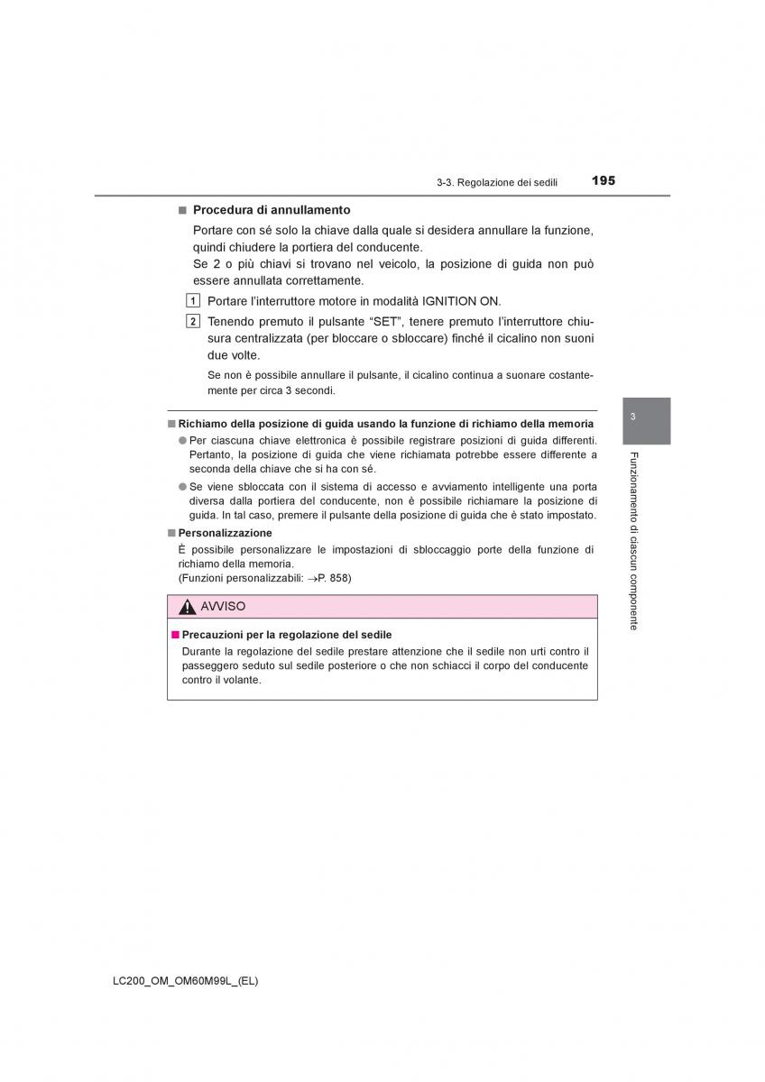 Toyota Land Cruiser J200 manuale del proprietario / page 195