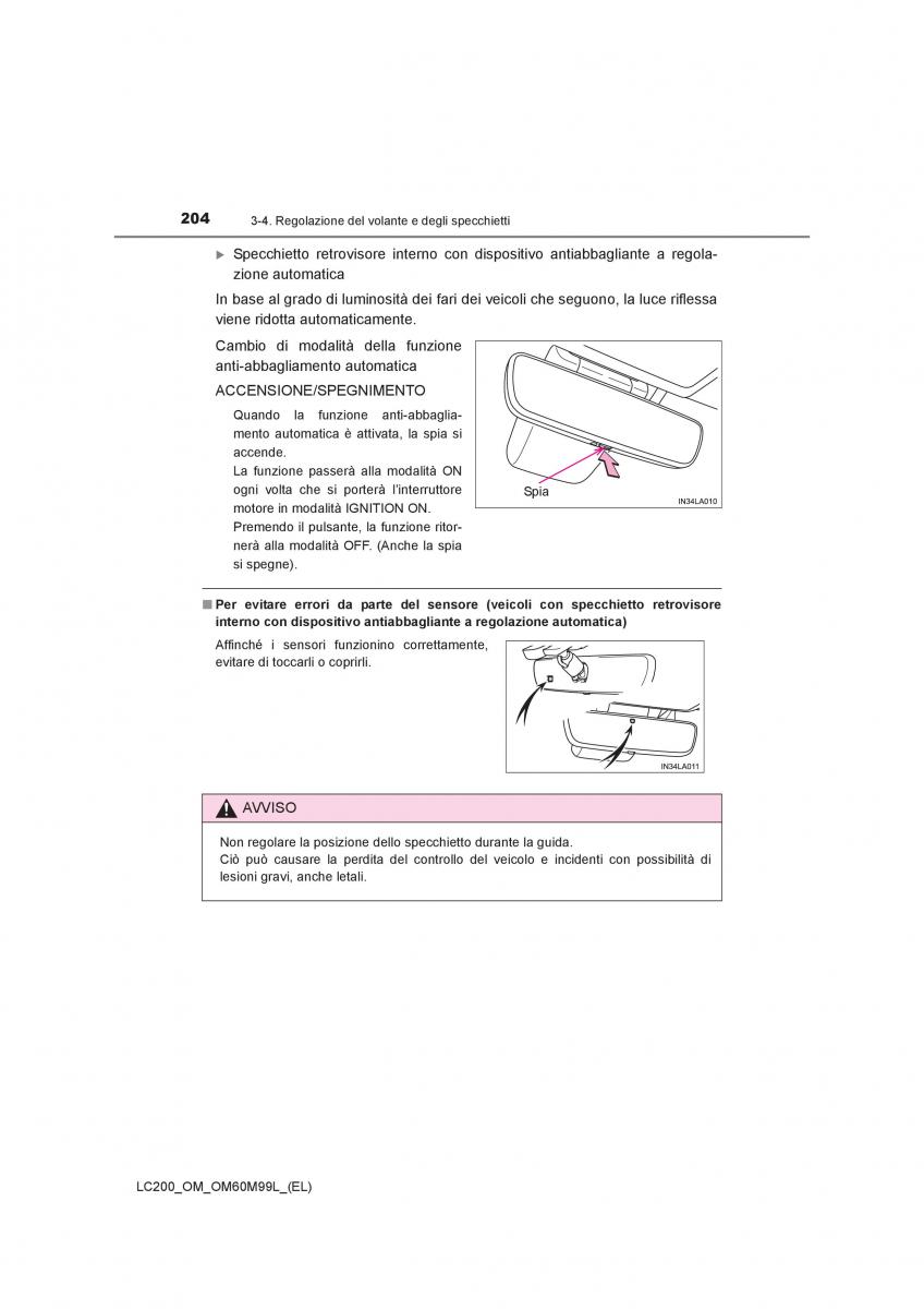 Toyota Land Cruiser J200 manuale del proprietario / page 204