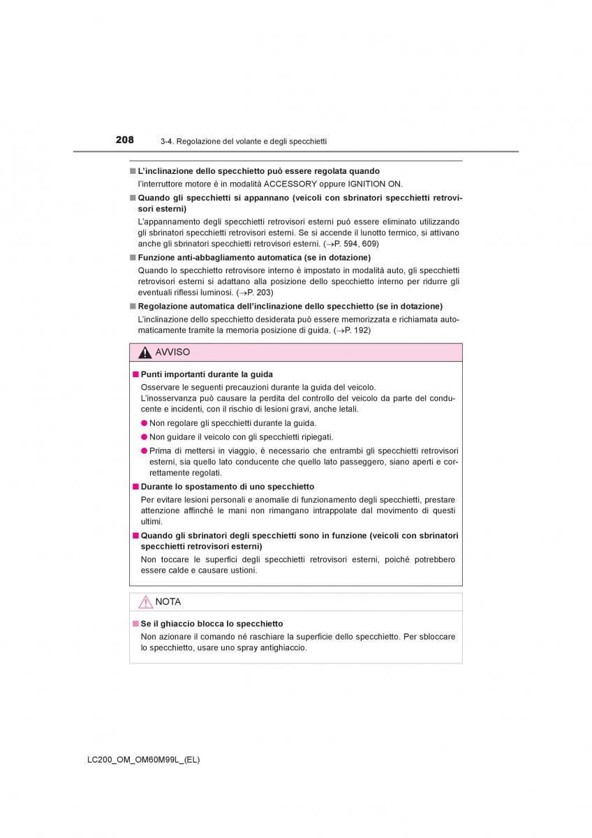 Toyota Land Cruiser J200 manuale del proprietario / page 208