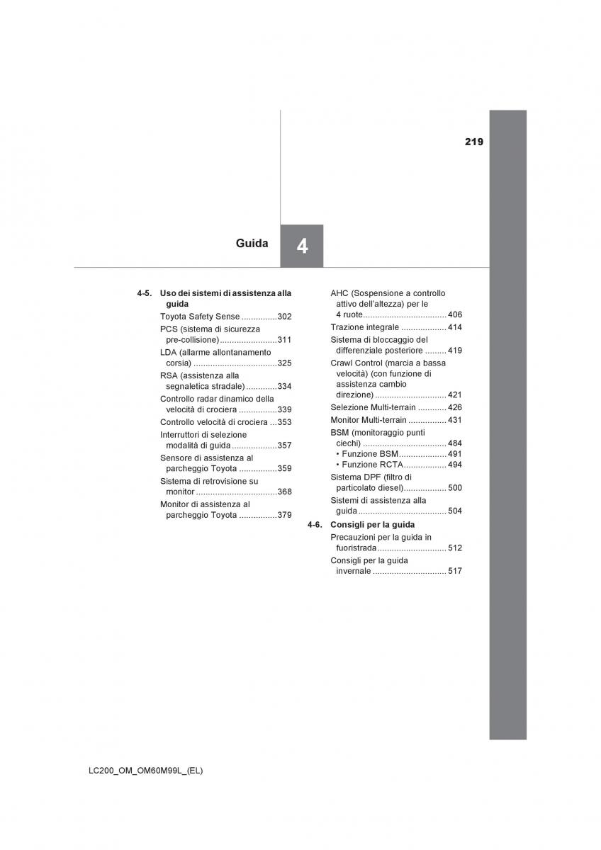 Toyota Land Cruiser J200 manuale del proprietario / page 219