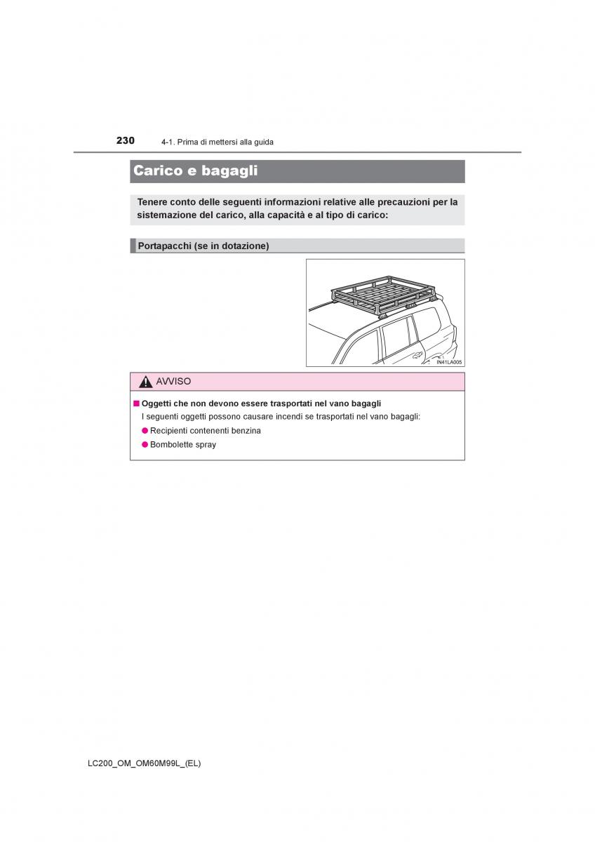 Toyota Land Cruiser J200 manuale del proprietario / page 230