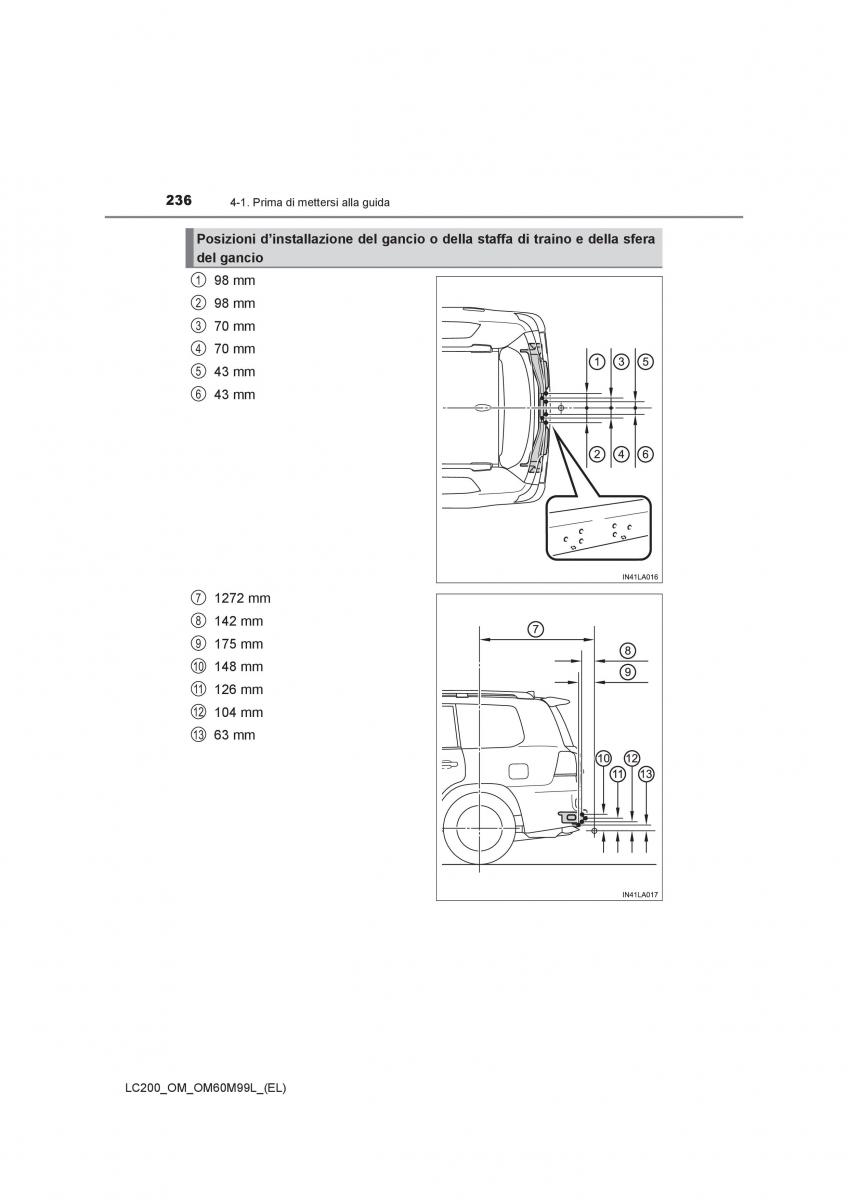 Toyota Land Cruiser J200 manuale del proprietario / page 236