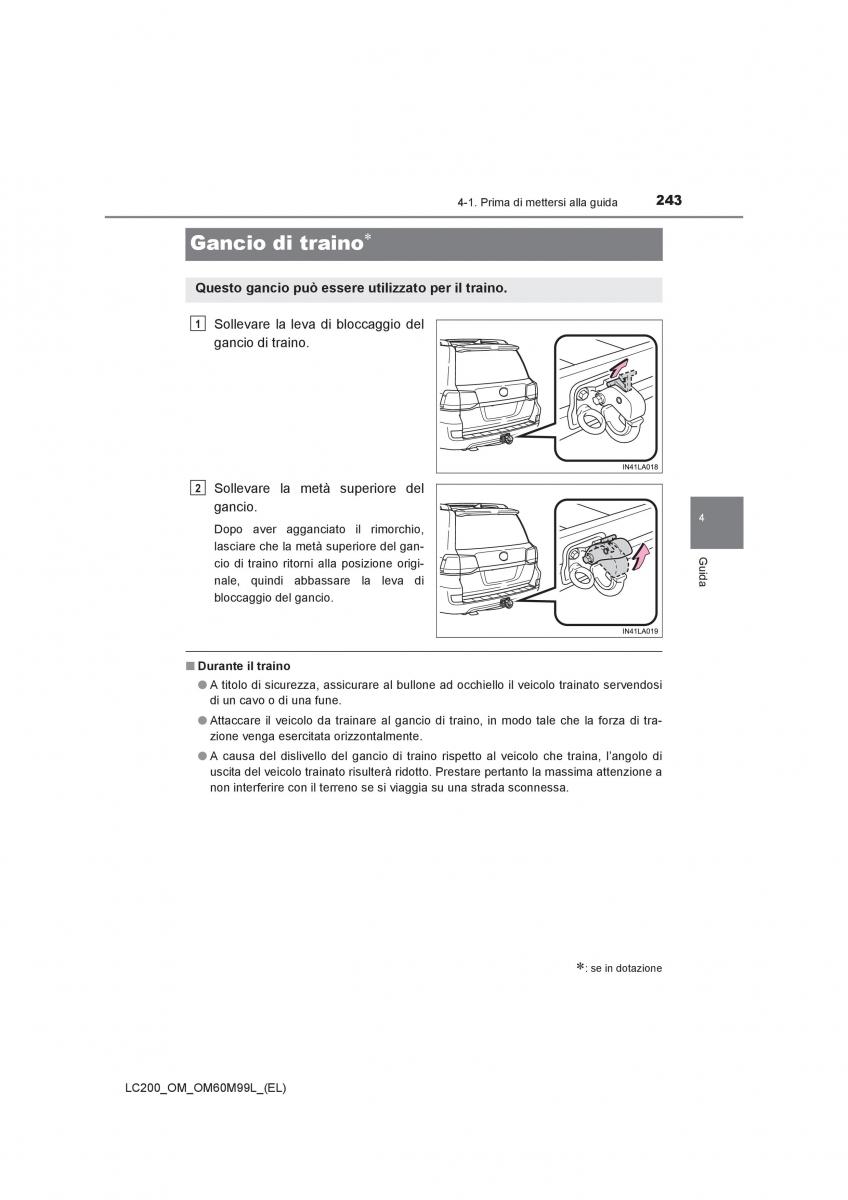 Toyota Land Cruiser J200 manuale del proprietario / page 243